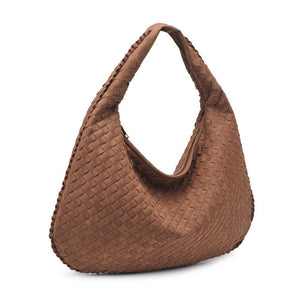 Victoria Suede Woven Hobo Nutmeg