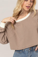 Load image into Gallery viewer, Tammy Striped Crop Mocha