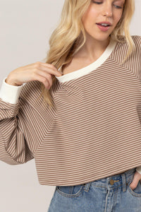 Tammy Striped Crop Mocha