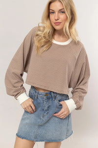 Tammy Striped Crop Mocha