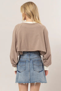 Tammy Striped Crop Mocha