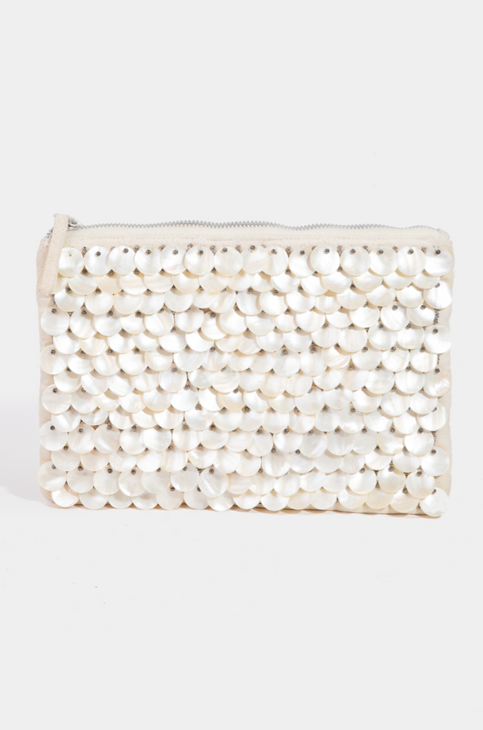 Hannah Pearl Beaded Clutch