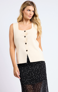 Myra Button Front Vest