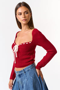 Straight To The Heart Sweater Top