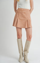 Load image into Gallery viewer, Nurture Pleated Suede Mini Skirt