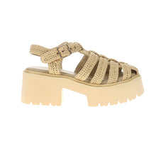 Load image into Gallery viewer, Tavi Raffia Platform Sandal