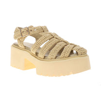 Load image into Gallery viewer, Tavi Raffia Platform Sandal