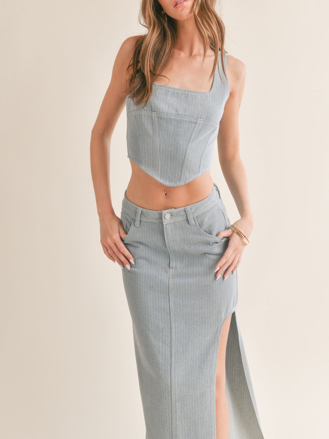 Locals Only Denim Corset Top